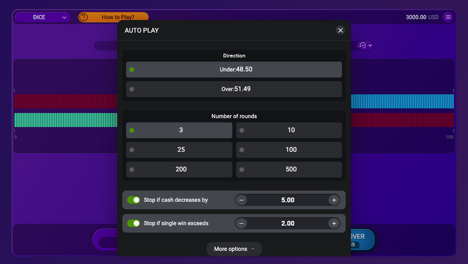 Dice gameplay screenshot