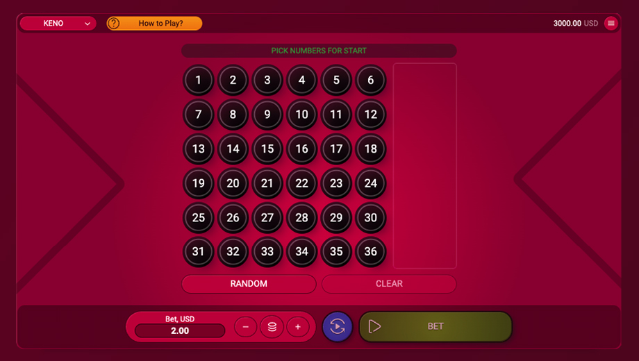 Keno 80 gameplay screenshot