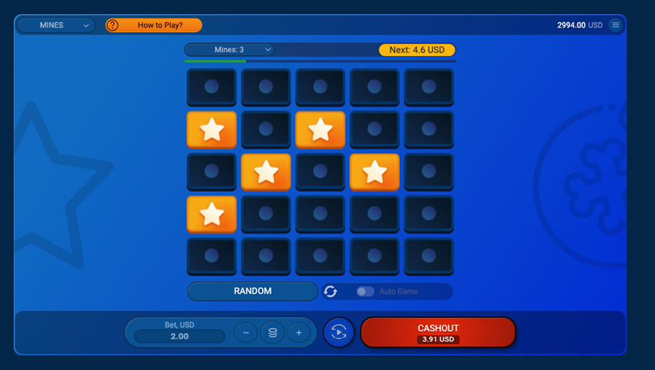 Mines gameplay screenshot